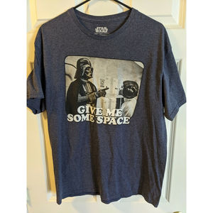 Star Wars T Shirt Gray Give Me Some Space Darth Vader Princess Leia sz L